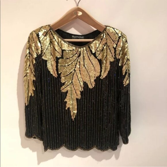 Vintage Royal Feelings SM Sequin Beaded Top Silk - Picture 3 of 8